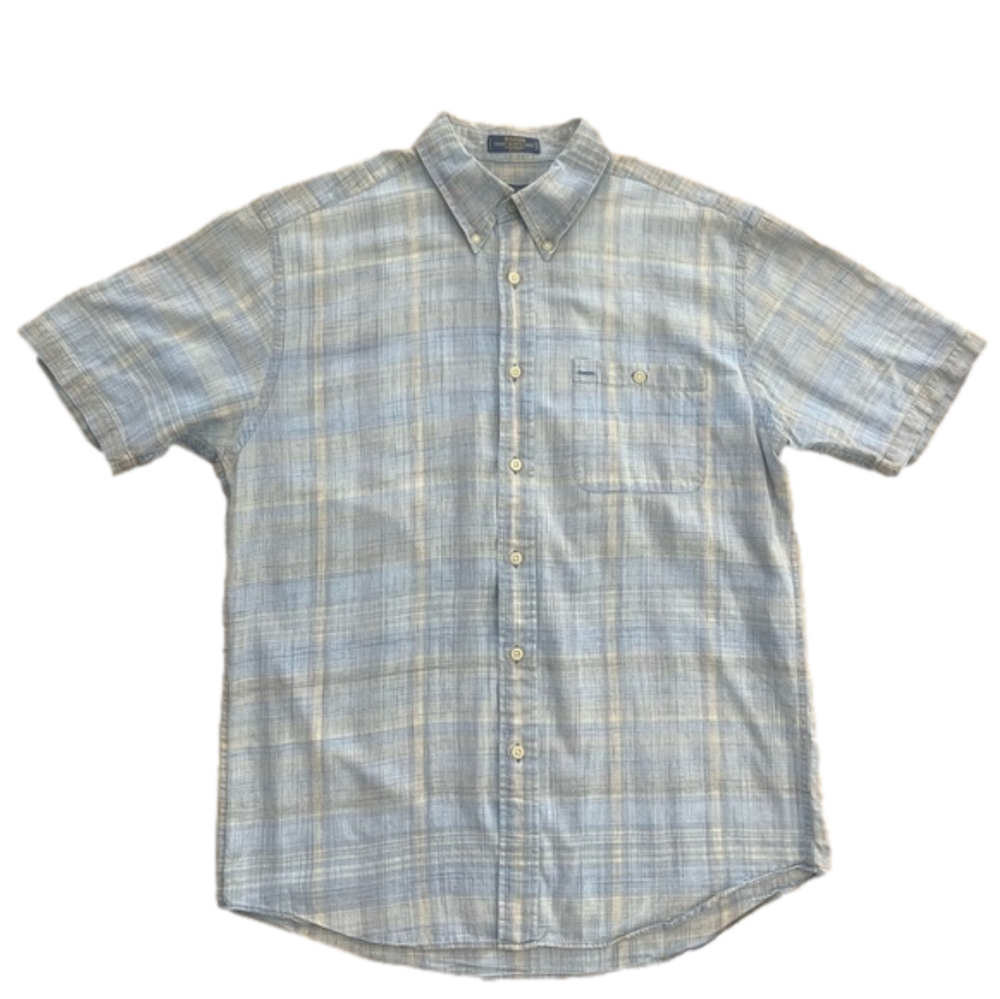 Vintage Pendleton Oceanside Men's Short Sleeve Shirt - 100% Cotton Plaid Pattern